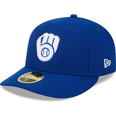 Men's New Era Royal Milwaukee Brewers White Logo Low Profile 59FIFTY Fitted Hat