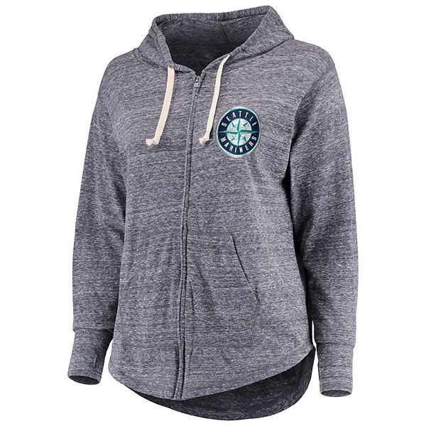 Women's Soft as a Grape Navy Seattle Mariners Plus Size FullZip