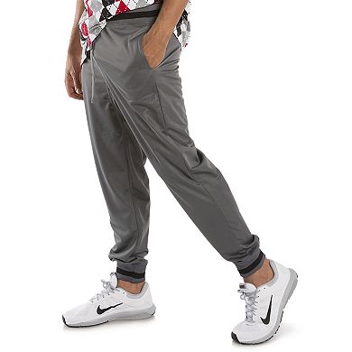 Vibes Men's Tricot Jogger Pant With Stripe Rib Waist & Cuff