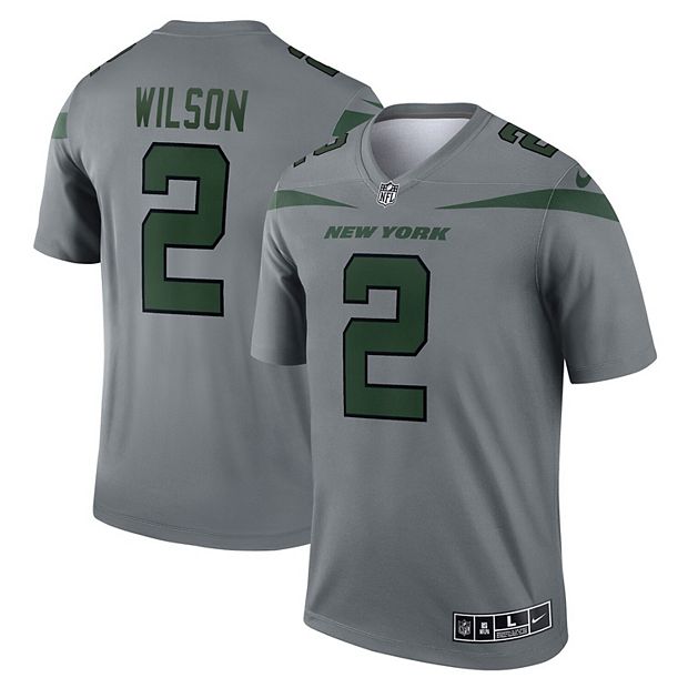 Youth Nike Zach Wilson Gray New York Jets Inverted Team Game Jersey