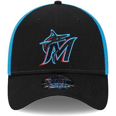 Men's New Era Black Miami Marlins Team Neo 39THIRTY Flex Hat