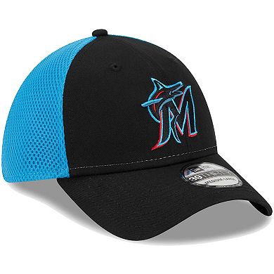 Men's New Era Black Miami Marlins Team Neo 39THIRTY Flex Hat