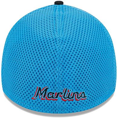 Men's New Era Black Miami Marlins Team Neo 39THIRTY Flex Hat