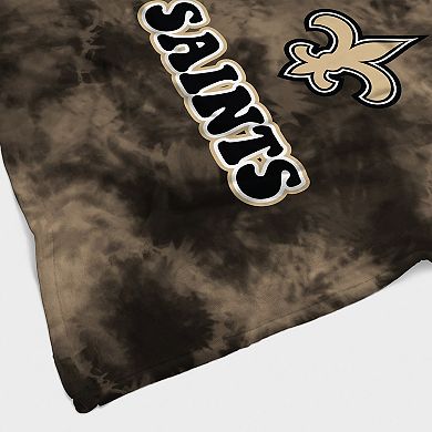 New Orleans Saints 60'' x 70'' Bubble Tie-Dye Flannel Sherpa Blanket