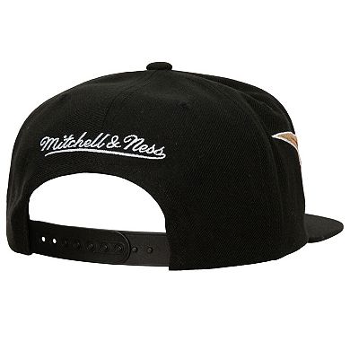 Men's Mitchell & Ness Black Philadelphia 76ers Hardwood Classics Soul Double Trouble Lightning Snapback Hat