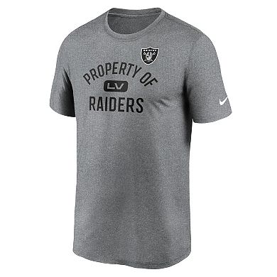 Men's Nike Las Vegas Raiders Heather Charcoal Property Of Legend Performance T-Shirt