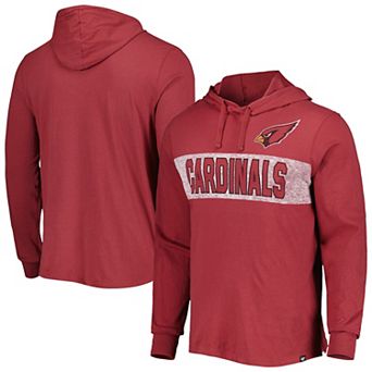 Men's '47 Cardinal Arizona Cardinals Field Franklin Hooded Long Sleeve T-Shirt