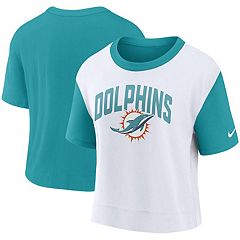 Women's Majestic Threads Tyreek Hill Aqua Miami Dolphins Name & Number  Raglan 3/4 Sleeve T