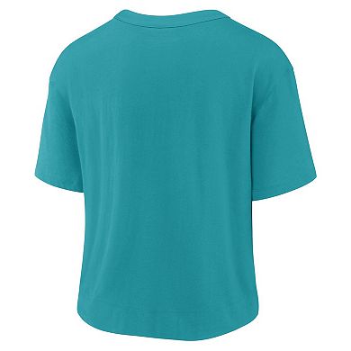 Women's Nike Aqua/White Miami Dolphins High Hip Fashion T-Shirt