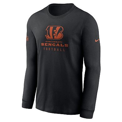 Men's Nike Black Cincinnati Bengals Sideline Performance Long Sleeve T ...