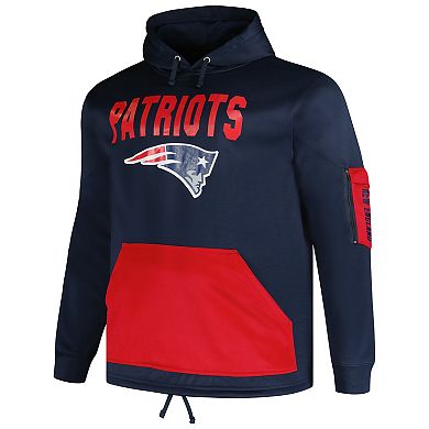 Men's Fanatics Branded  Navy New England Patriots Big & Tall Pullover Hoodie