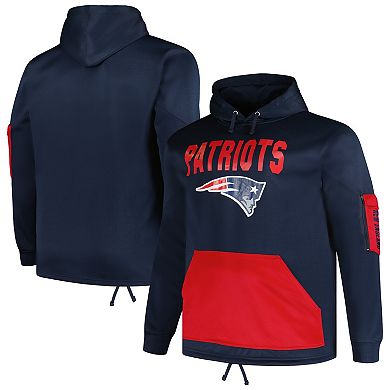 Men's Fanatics Branded  Navy New England Patriots Big & Tall Pullover Hoodie