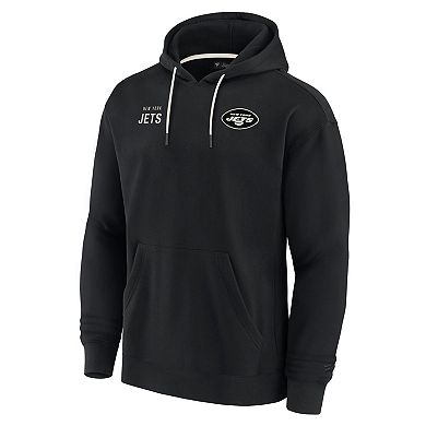 Unisex Fanatics Signature Black New York Jets Super Soft Fleece Pullover Hoodie