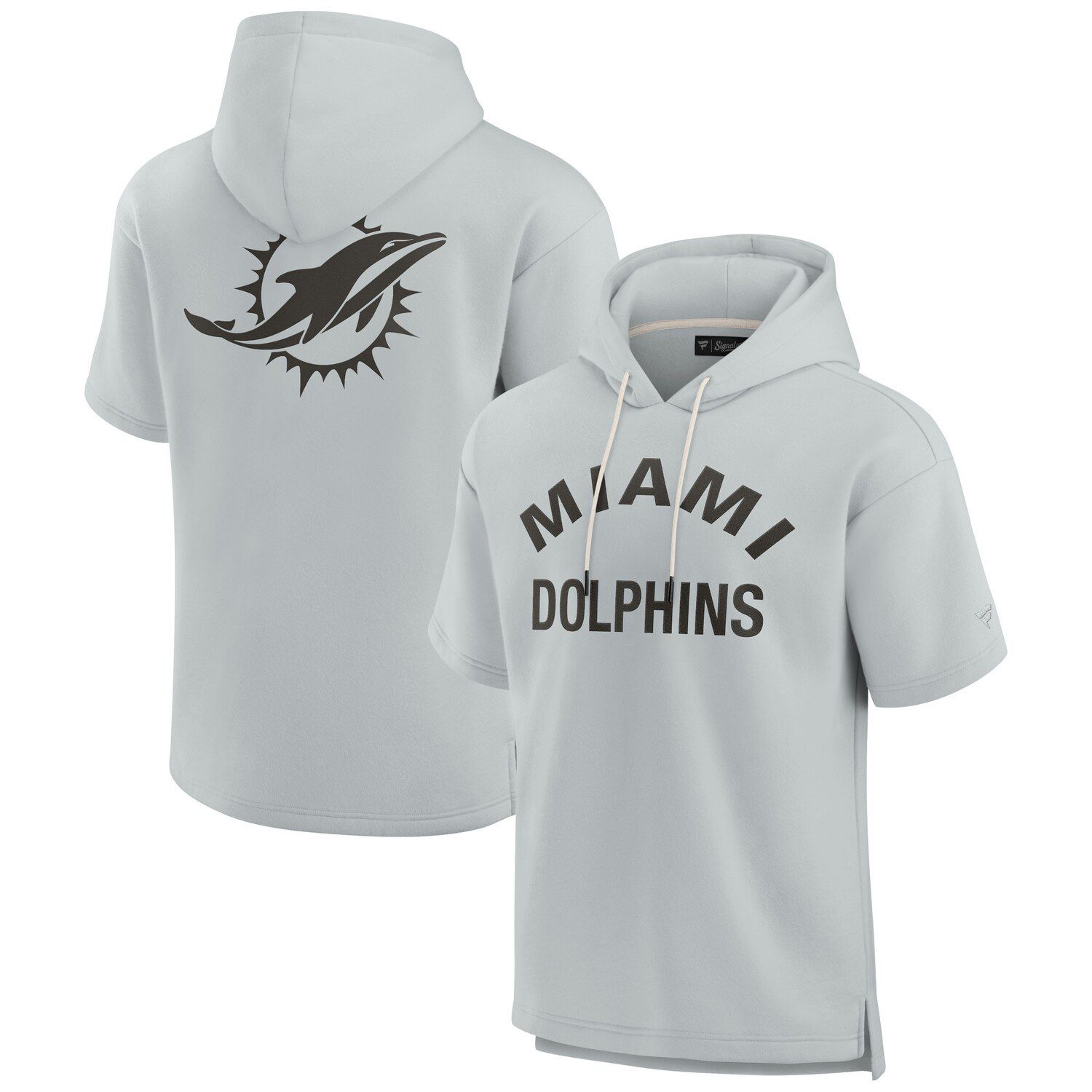 Men's Starter Aqua/Heather Charcoal Miami Dolphins Extreme Vintage Logos  Pullover Hoodie