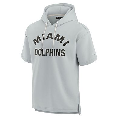 Unisex Fanatics Gray Miami Dolphins Elements Super Soft Fleece Short Sleeve Pullover Hoodie