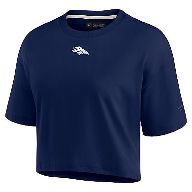 Women's Fanatics Signature Navy Denver Broncos Super Soft Short Sleeve Cropped T-Shirt