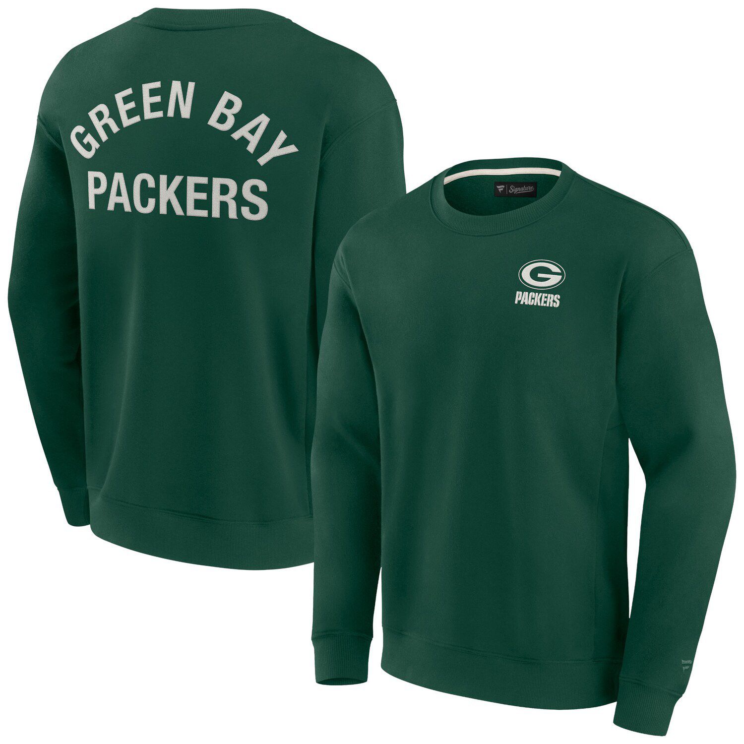 Men's Green Bay Packers Refried Apparel Gold/Green Sustainable Split Center  Pullover Sweatshirt