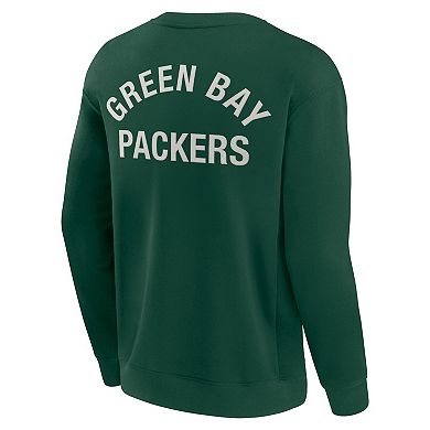 Unisex Fanatics Signature Green Green Bay Packers Super Soft Pullover Crew Sweatshirt