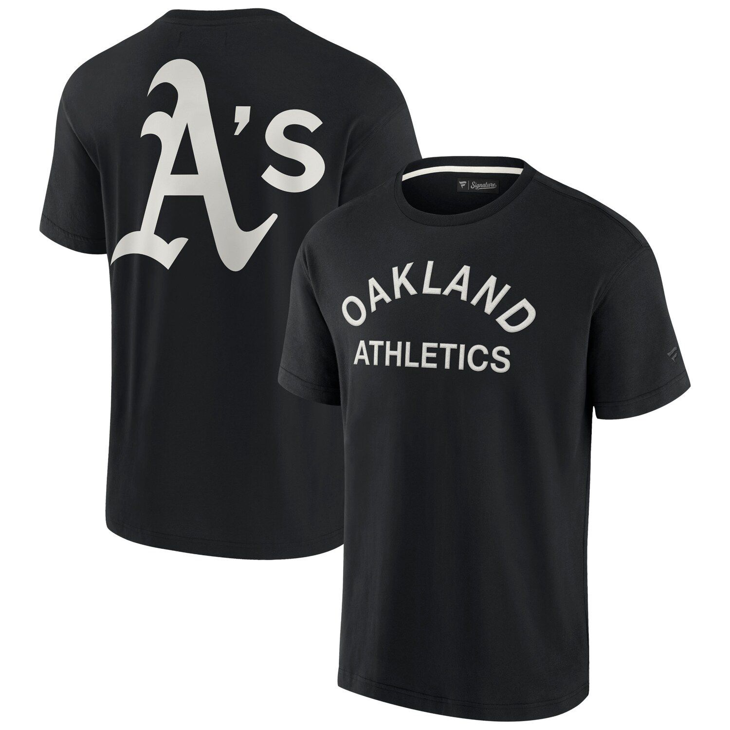 Oakland Athletics Soft as a Grape Women's Curvy Colorblock Tri-Blend Raglan  V-Neck T-Shirt - Black