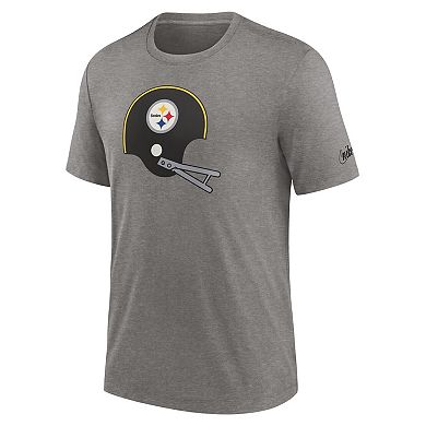 Men's Nike Heather Charcoal Pittsburgh Steelers Rewind Logo Tri-Blend T-Shirt