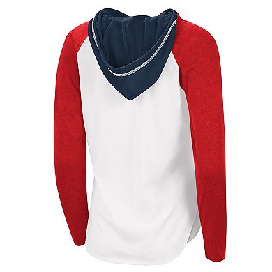 Women's G-III Sports by Carl Banks White/Heather Red Washington Capitals MVP Raglan Lightweight Hooded T-Shirt