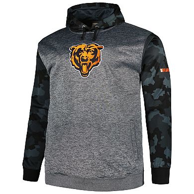 Men's Fanatics Branded Heather Charcoal Chicago Bears Big & Tall Camo Pullover Hoodie