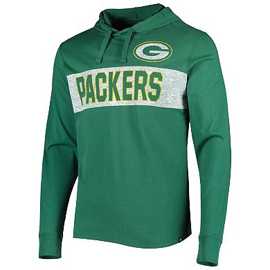 Men's '47 Green Green Bay Packers Field Franklin Hooded Long Sleeve T-Shirt