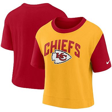 Women's Nike Red/Gold Kansas City Chiefs High Hip Fashion T-Shirt