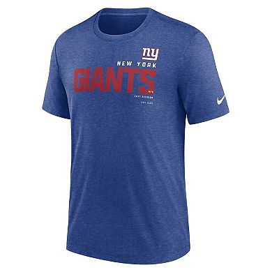 Men's Nike Heather Royal New York Giants Team Tri-Blend T-Shirt
