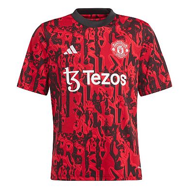 Youth adidas Red Manchester United 2023/24 Pre-Match Top