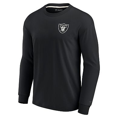 Unisex Fanatics Signature Black Las Vegas Raiders Super Soft Long Sleeve T-Shirt