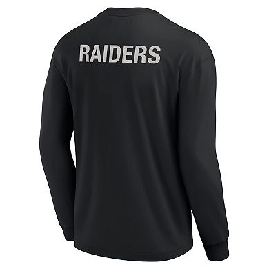 Unisex Fanatics Signature Black Las Vegas Raiders Super Soft Long Sleeve T-Shirt