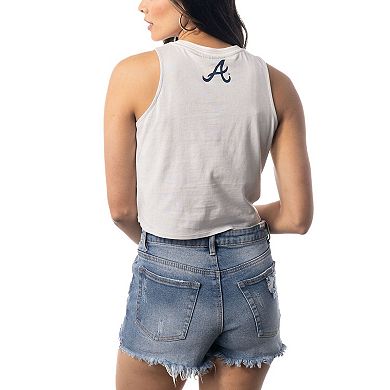 Women's The Wild Collective White Atlanta Braves Twisted Tie Front Tank Top