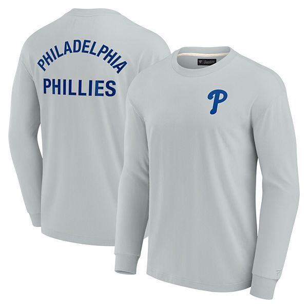 Unisex Fanatics Signature Gray Philadelphia Phillies Super Soft Long Sleeve  T-Shirt