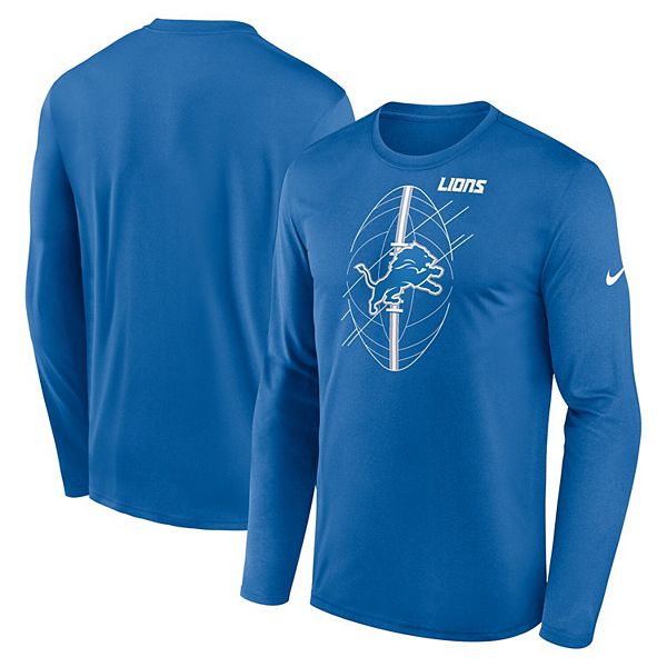 Men's Nike Blue Detroit Lions Legend Icon Long Sleeve T-Shirt