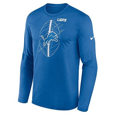 Men's Nike Blue Detroit Lions Legend Icon Long Sleeve T-Shirt