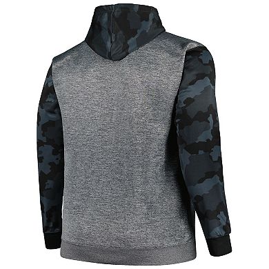 Men's Fanatics Branded Heather Charcoal Washington Commanders Big & Tall Camo Pullover Hoodie