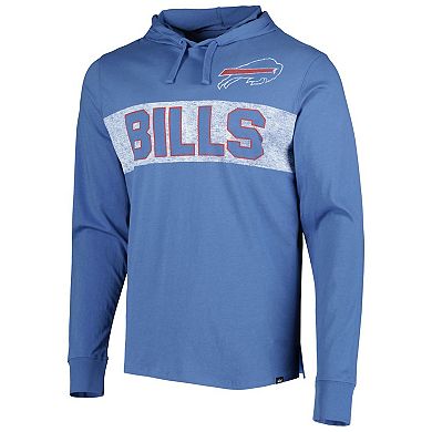 Men's '47 Royal Buffalo Bills Field Franklin Hooded Long Sleeve T-Shirt