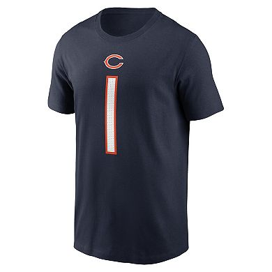 Men's Nike Justin Fields Navy Chicago Bears Player Name & Number T-Shirt