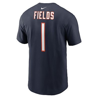 Men's Nike Justin Fields Navy Chicago Bears Player Name & Number T-Shirt