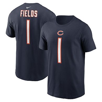 Men's Nike Justin Fields Navy Chicago Bears Player Name & Number T-Shirt