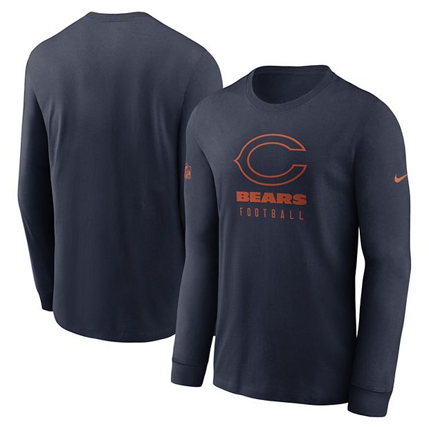 Men's Nike Navy Chicago Bears Sideline Performance Long Sleeve