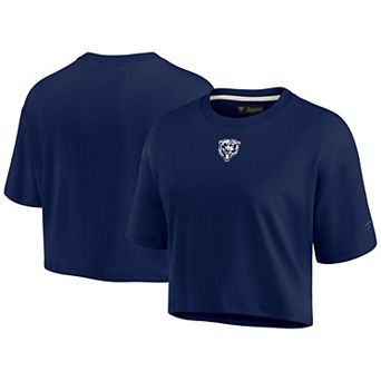 Women's Fanatics Signature Navy Chicago Bears Super Soft Short Sleeve Cropped T-Shirt