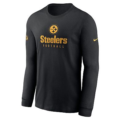 Men's Nike Black Pittsburgh Steelers Sideline Performance Long Sleeve T ...