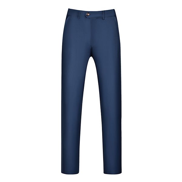 Men's Cropped Dress Pants Flat Front AnkleLength Trousers