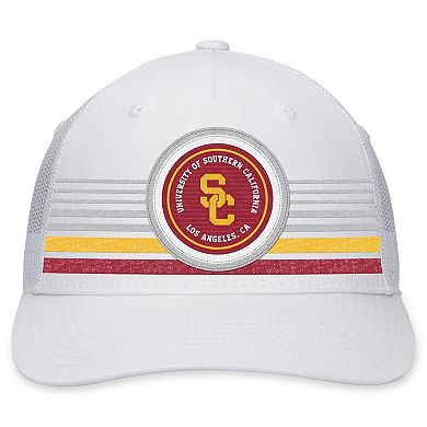Men's Top of the World White USC Trojans Top Trace Trucker Snapback Hat