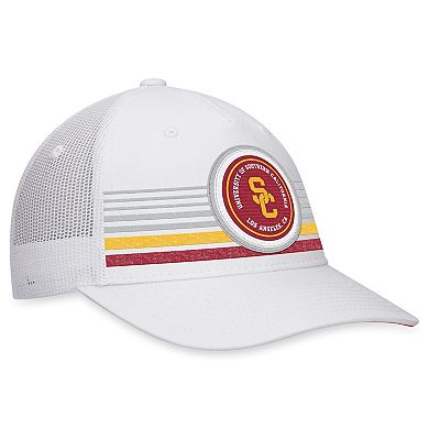 Men's Top of the World White USC Trojans Top Trace Trucker Snapback Hat