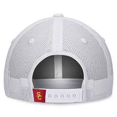 Men's Top of the World White USC Trojans Top Trace Trucker Snapback Hat