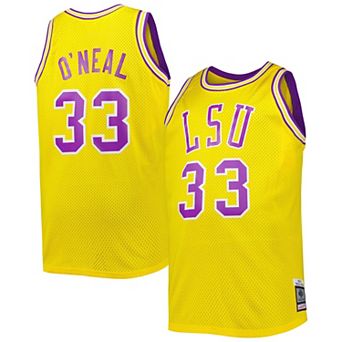 Men's 1990/91 Mitchell & Ness Shaquille O'Neal Gold LSU Tigers Big & Tall Swingman Jersey