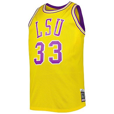 Men's 1990/91 Mitchell & Ness Shaquille O'Neal Gold LSU Tigers Big & Tall Swingman Jersey